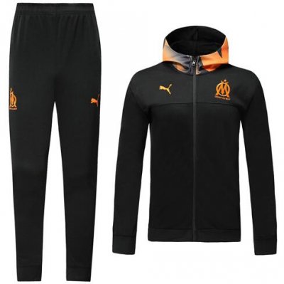 2019-20 Marseilles Black Training Kit (Hoodie Jacket+Trouser)