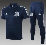 2020 Spain Navy Polo Kits Shirt + Pants