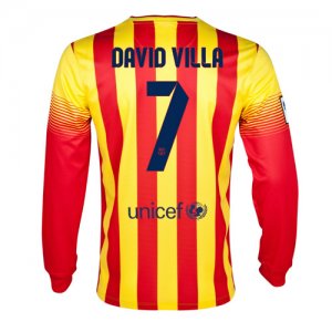 13-14 Barcelona #7 David Villa Away Long Sleeve Soccer Jersey Shirt 13-14 Barcelona #7 David Villa Away Long Sleeve Soccer Jersey Shirt