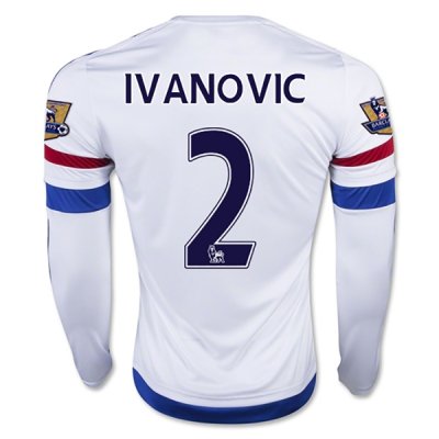 2015-16 Chelsea IVANOVIC #2 LS Away Soccer Jersey