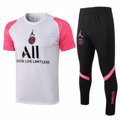 2021-22 PSG x Jordan White Pink Training Kits Shirt + Pants