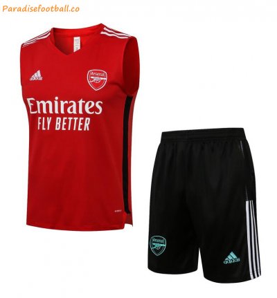 2021-22 Arsenal Red Training Vest Kits Soccer Shirt with Shorts