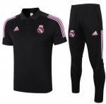 2020-21 Real Madrid Black Pink Polo Kits Shirt + Pants