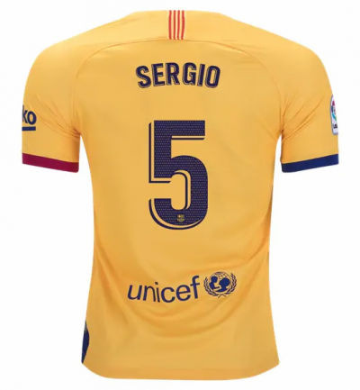 2019-20 Barcelona Away Soccer Jersey Shirt Sergio Busquets #5