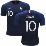 2018 World Cup France Home Soccer Jersey Shirt Zinedine Zidane #10