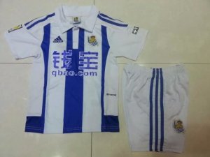 Kids Real Sociedad 2015-16 Home Soccer Shirt With Shorts