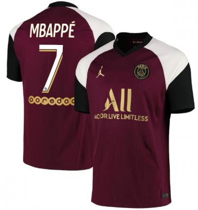 2020-21 PSG Third Away Soccer Jersey Shirt Mbappé 7