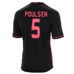 13-14 Ajax #5 Poulsen Away Black Soccer Jersey Shirt 13-14 Ajax #5 Poulsen Away Black Soccer Jersey Shirt