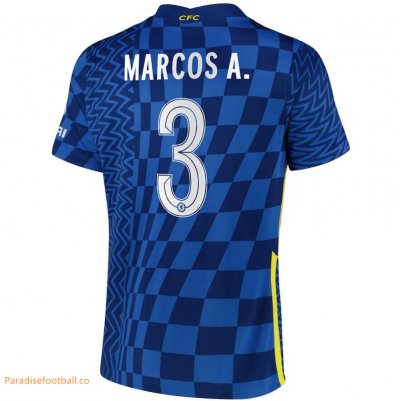 2021-22 Chelsea Cup Home Soccer Jersey Shirt with Marcos A. 3 printing