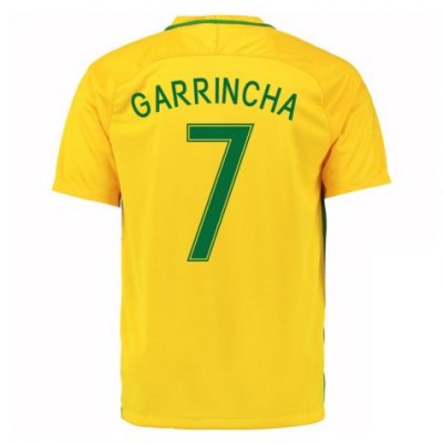 2016 Brazil Garrincha 7 Home Soccer Jersey
