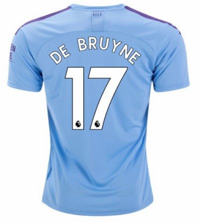 2019-20 Manchester City Home Soccer Jersey Shirt De Bruyne #17