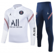 2020-21 PSG x Jordan White Training Kits Sweater with Navy Pants