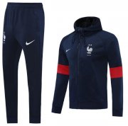 2020-21 France Navy Training Kits Hoodie Jacket with Pants