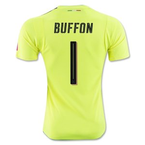 2016 Euro Italy Buffon #1 Yellow Goalkeeper Jersey