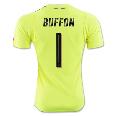 2016 Euro Italy Buffon #1 Yellow Goalkeeper Jersey