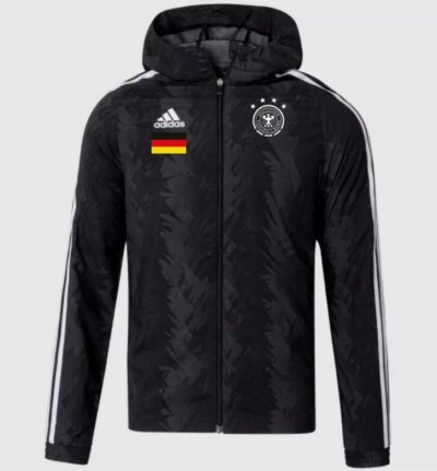 2022-23 Germany Black Hoodie Windbreaker Jacket