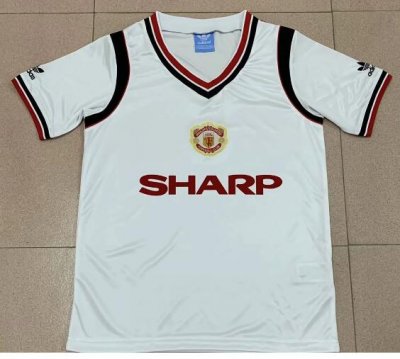 1984 Manchester United Retro Away White Soccer Jersey Shirt