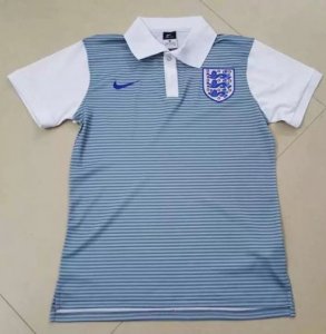2016 Euro England Blue White Polo Shirt