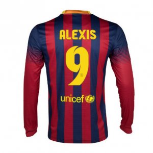 13-14 Barcelona #9 Alexis Home Long Sleeve Soccer Jersey Shirt 13-14 Barcelona #9 Alexis Home Long Sleeve Soccer Jersey Shirt