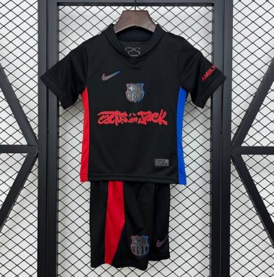 2024-25 Barcelona Kids Away Special Soccer Kits Shirt With Shorts