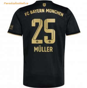 2021-22 FC Bayern Munchen Away Soccer Jersey Shirt with Müller 25 printing