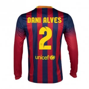13-14 Barcelona #2 Dani Alves Home Long Sleeve Soccer Jersey Shirt 13-14 Barcelona #2 Dani Alves Home Long Sleeve Soccer Jersey Shirt