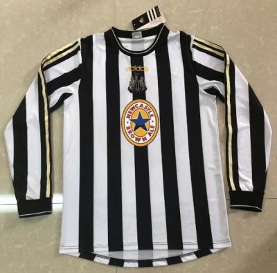 1997-99 Newcastle United Retro Long Sleeve Home Soccer Jersey Shirt