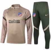 2020-21 Atletico Madrid Khaki Training Suits Sweatshirt with Trousers