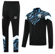 2021-22 Marseille Black Blue Training Kits Jacket with Pants