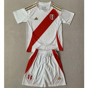 2024 Euro Cup Peru Kids Home Soccer Kits Shirt With Shorts