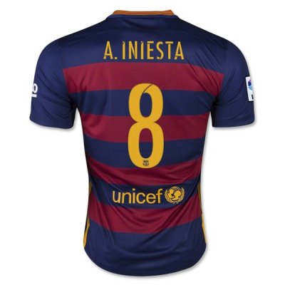2015-16 Barcelona A. INIESTA 8 Home Soccer Jersey