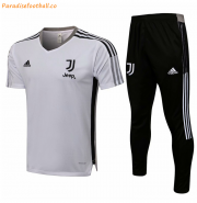 2021-22 Juventus Grey Training Kits Shirt with Pants