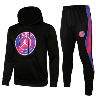 2021-22 PSG x Jordan Black Tracksuits Hoodie Sweatshirt with Pants