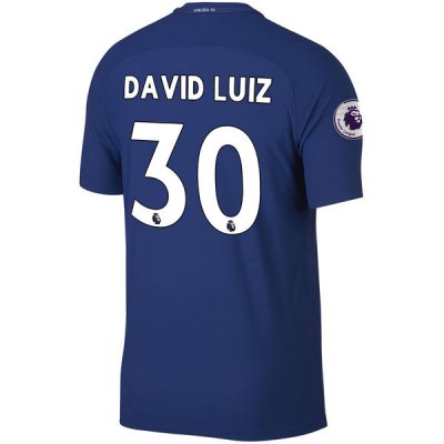 2017-18 Chelsea David Luiz #30 Home Soccer Jersey