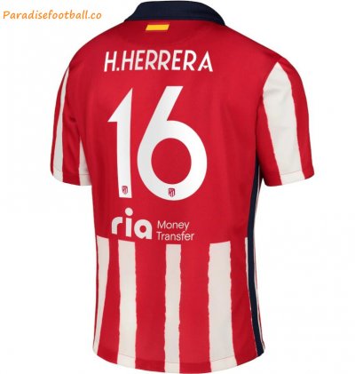 2020-21 Atlético Madrid Metropolitano Home Soccer Jersey Shirt with H. Herrera 16 printing