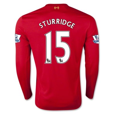 2015-16 Liverpool STURRIDGE #15 LS Home Soccer Jersey