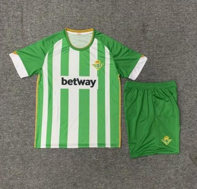 Kids Real Betis 2020-21 Home Soccer Kits Shirt With Shorts