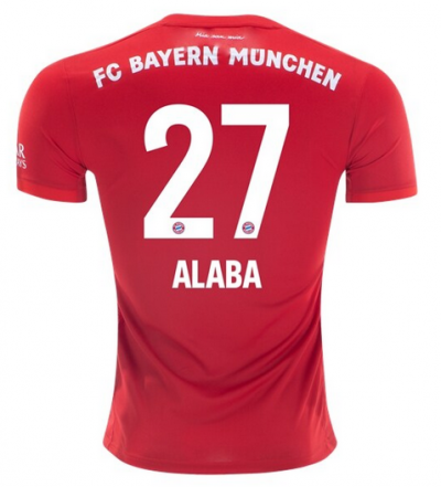 David Alaba #27 2019-20 Bayern Munich Home Soccer Jersey Shirt