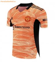 2021-22 Manchester United Orange Goalkeeper Soccer Jersey Shirt