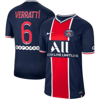 2020-21 PSG Home Soccer Jersey Shirt Verratti 6