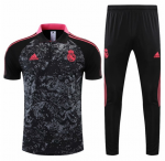2021-22 Real Madrid Black Pink Polo Kits Shirt + Pants