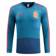 2018 Spain Blue Training Sweat Top Shirt