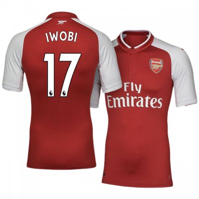 2017-18 Arsenal #17 Alex Iwobi Home Soccer Jersey