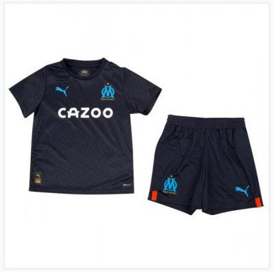 Kids Olympique de Marseille 2022-23 Away Soccer Kits Shirt With Shorts