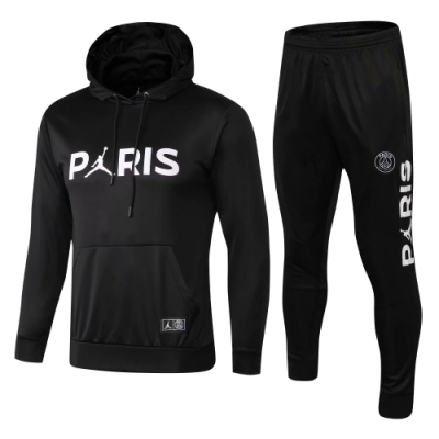 Youth 2018-19 PSG Air Jordan Black Hoodie Suits