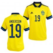 2020 EURO Sweden Home Soccer Jersey Shirt Sebastian Andersson #19