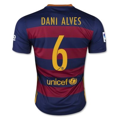 2015-16 Barcelona DANI ALVES 6 Home Soccer Jersey