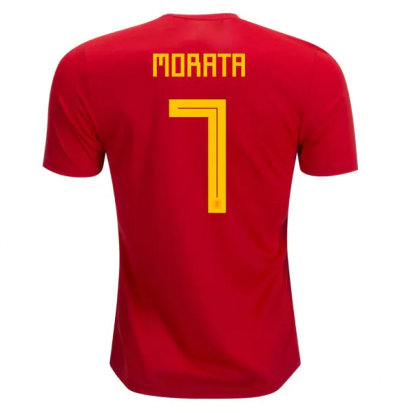 2018 World Cup Spain #7 MORATA Home Soccer Jersey Shirt