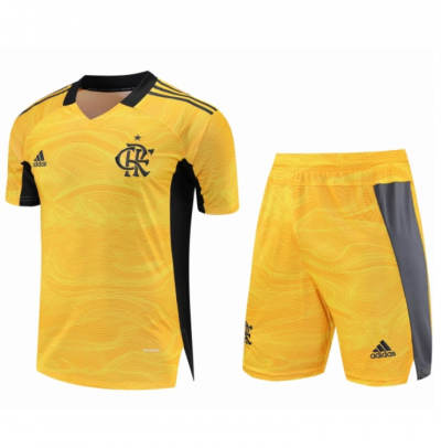 2021-22 Flamengo Goalkeeper Yellow Soccer Kits Shirt with Shorts
