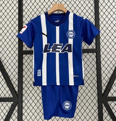 2023-24 Deportivo Alavés Kids Home Soccer Kits Shirt With Shorts